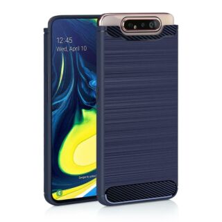 Capa Samsung Galaxy A80 Efeito Carbono - Azul