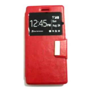 Capa Flip Huawei P8 C/ Apoio e Janela - Vermelho