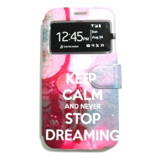 Capa Flip Vodafone Prime 7 C/ Apoio e Janela - Keep Calm And Never Stop Dreaming
