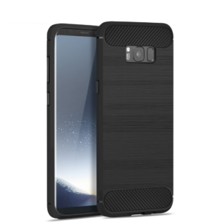 Capa Gel Samsung Galaxy S8 Plus Efeito Carbono - Preto