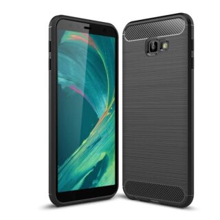 Capa Samsung Galaxy J4 Plus 2018 Gel Efeito Carbono - Preto